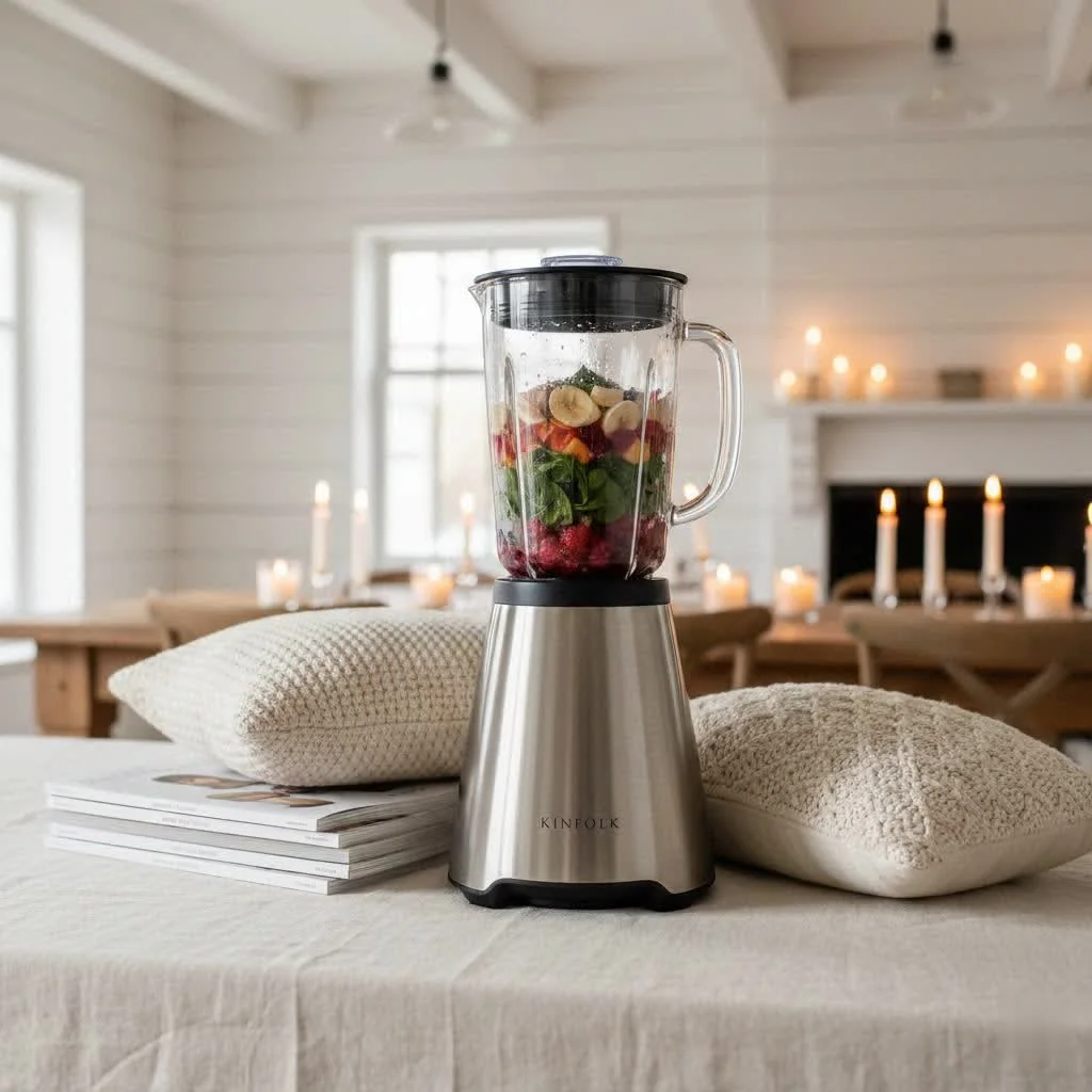 3-in-1 blender food processor and juicer on a kitchen counter