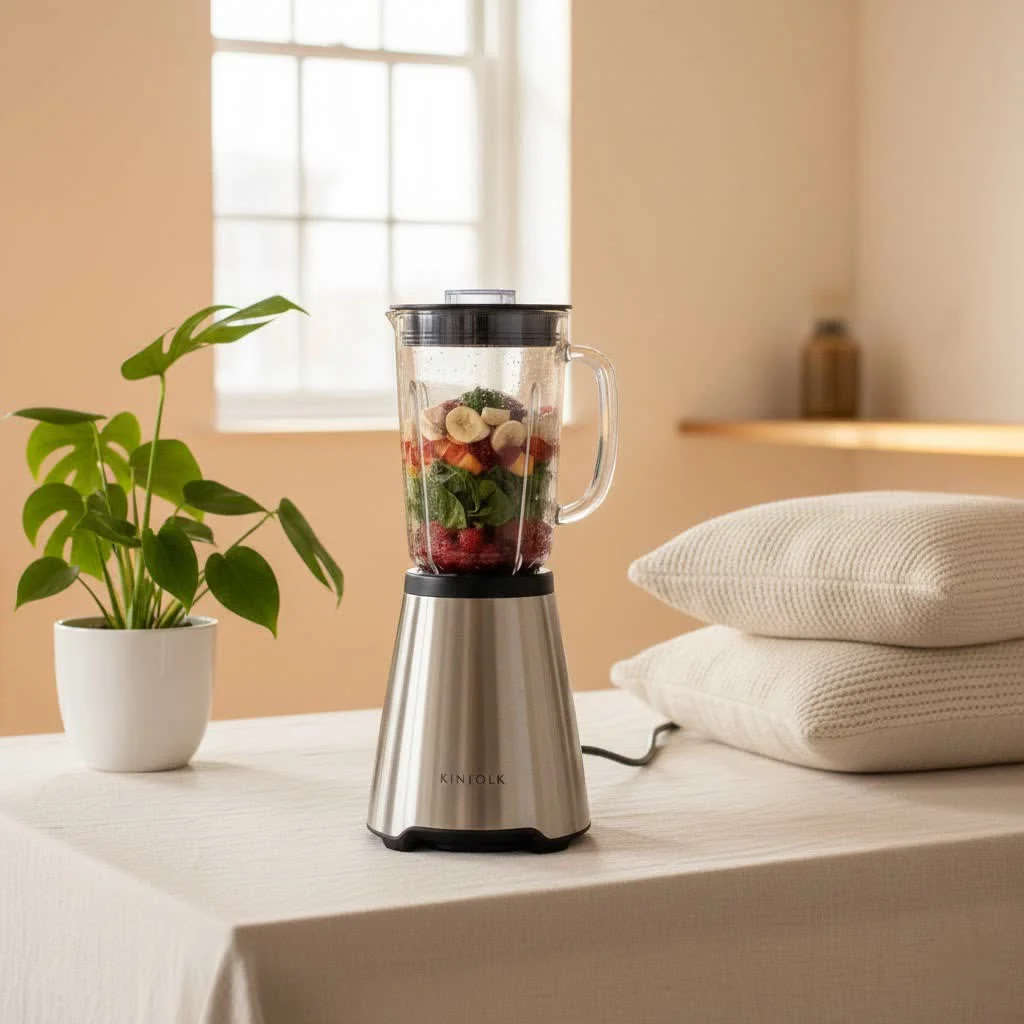 Mini food blender on a kitchen counter
