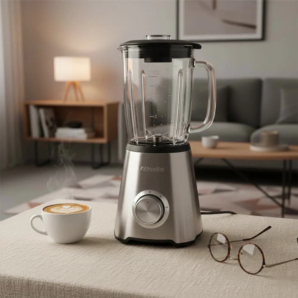 All-in-one food processor and blender on a kitchen counter