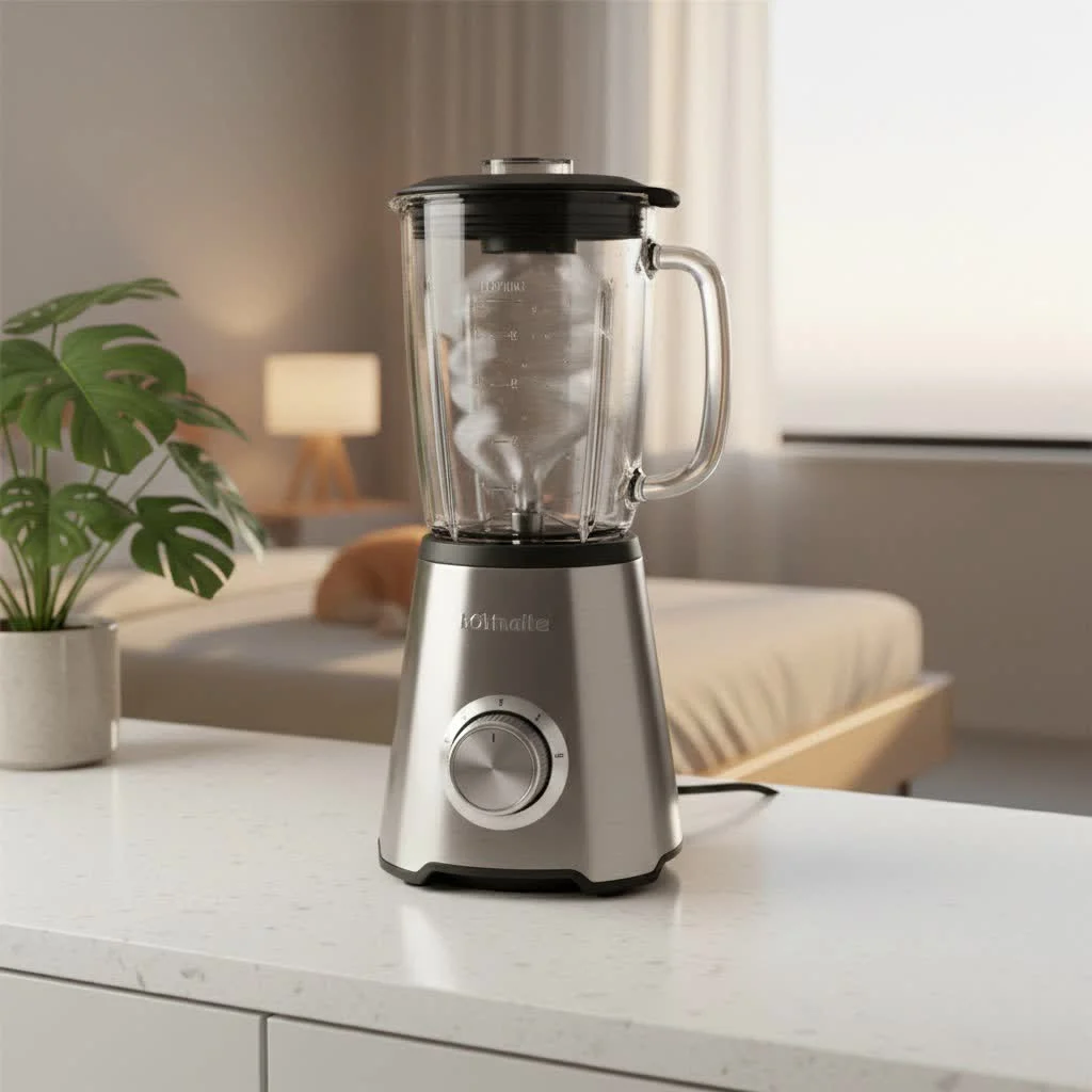 Bullet food blender with various cups and ingredients