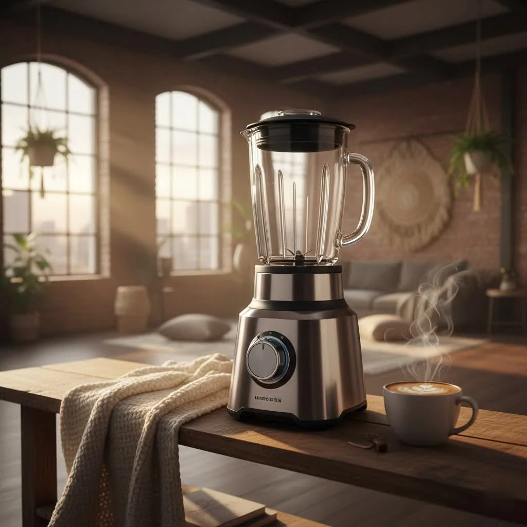 Juicer, blender, and food processor side-by-side